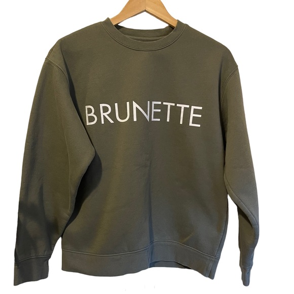 BRUNETTE THE LABEL | Brunette Green sweatshirt SZ M/L EUC - Picture 1 of 5
